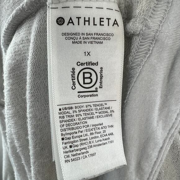ATHLETA Pranayama Gray Restore Wrap Cardigan Sweater Stretch Drop Shoulder Sz 1X - Picture 7 of 8